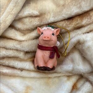 Cute Pig Ornament with Scarf